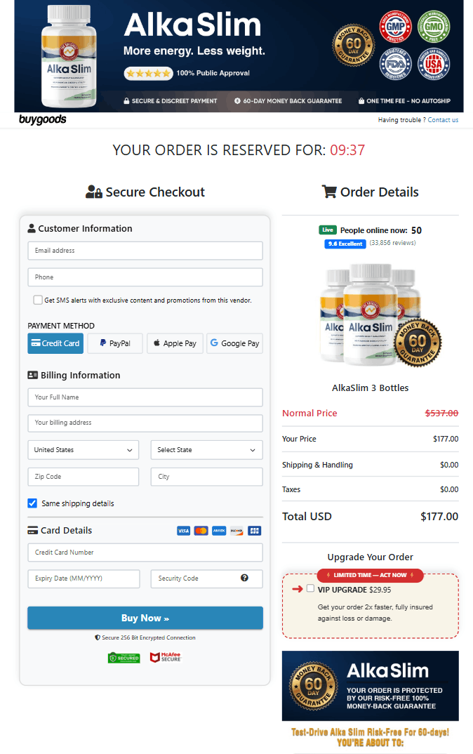 AlkaSlim order form